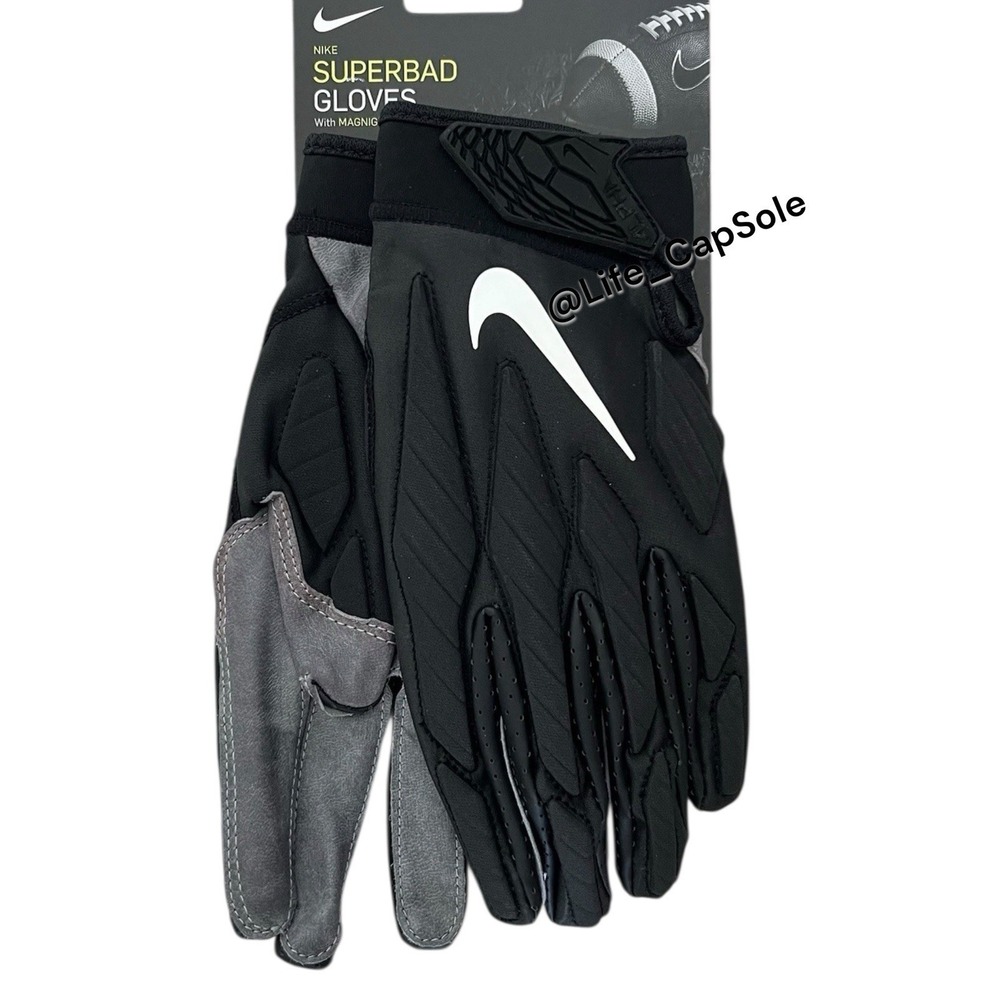 Size 3XL Nike NFL Superbad‎ 5.0 Leather Football Gloves Black CJ9783-017 XXXL